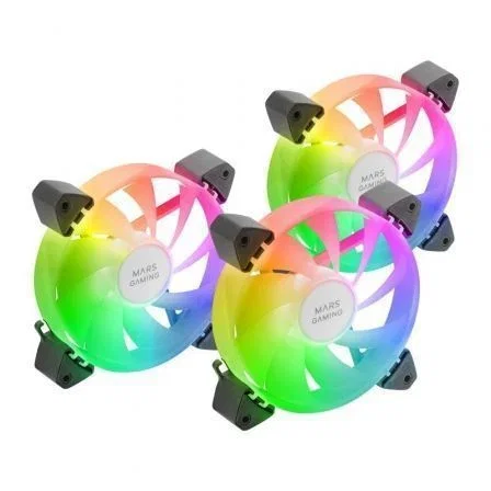 Mars Gaming Kit 3 Ventiladores Auxiliares ARGB 120mm MF-3A Negro, Iluminación ARGB 360°, Compatibilidad Total ARGB Mars Gaming Kit 3 Ventiladores Auxiliares ARGB 120mm MF-3A Negro, Iluminación ARGB 360°, Compatibilidad Total ARGB
